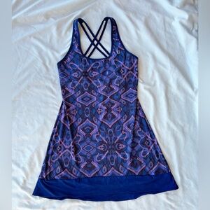 EleVen by Venus Williams Navy and Purple Patterned Athletic Dress